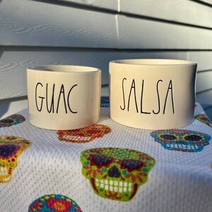 Rae Dunn Artisan Guac & Salsa Stoneware Set + 2 Bamboo Spoons 🍅🥑 Never Used NWOT